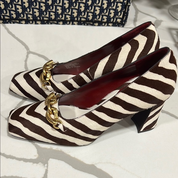 Tory Burch Women's Zebra Print Heels - Picture 4 of 6